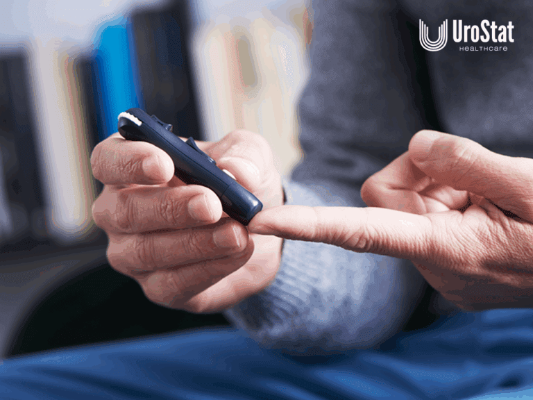 Person pricking their finger for glucose check
