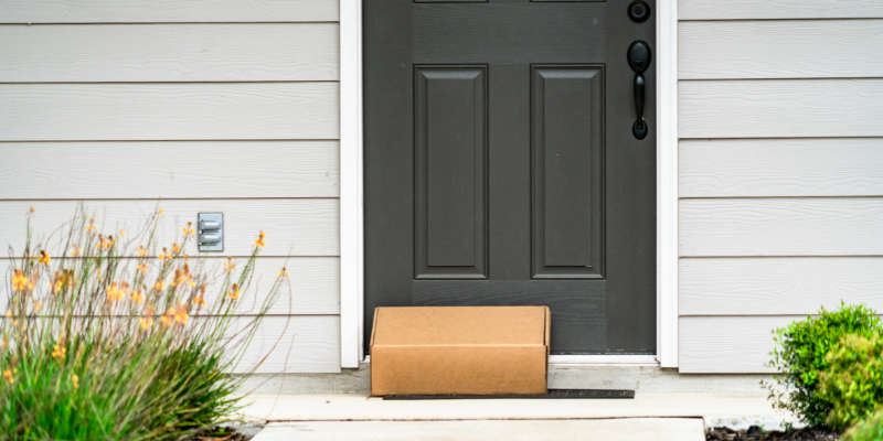 Box delivered in front of front door
